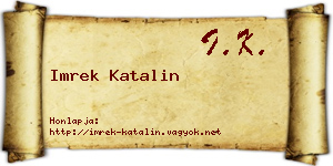 Imrek Katalin névjegykártya