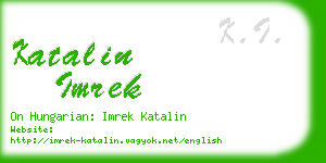 katalin imrek business card